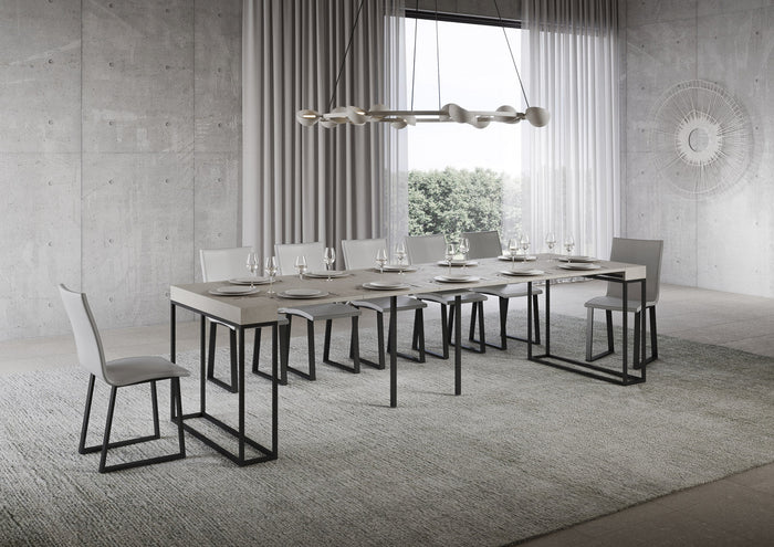 Consolle Allungabile 90-300x40x77 cm Epoca Cashmere Telaio Antracite