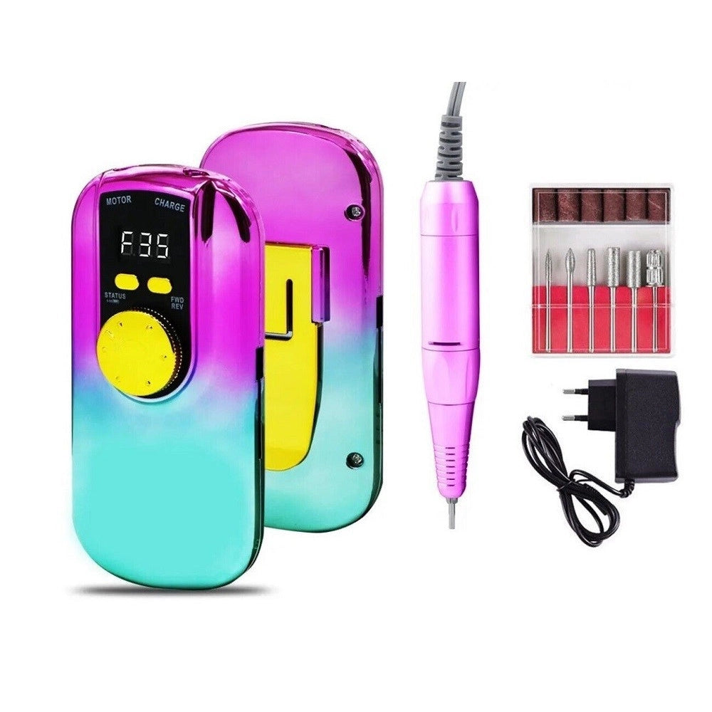 Trade Shop - Fresa Unghie Portatile 35000giri Ricaricabile Manicure Pedicure Nail 58w Tx-8489 -