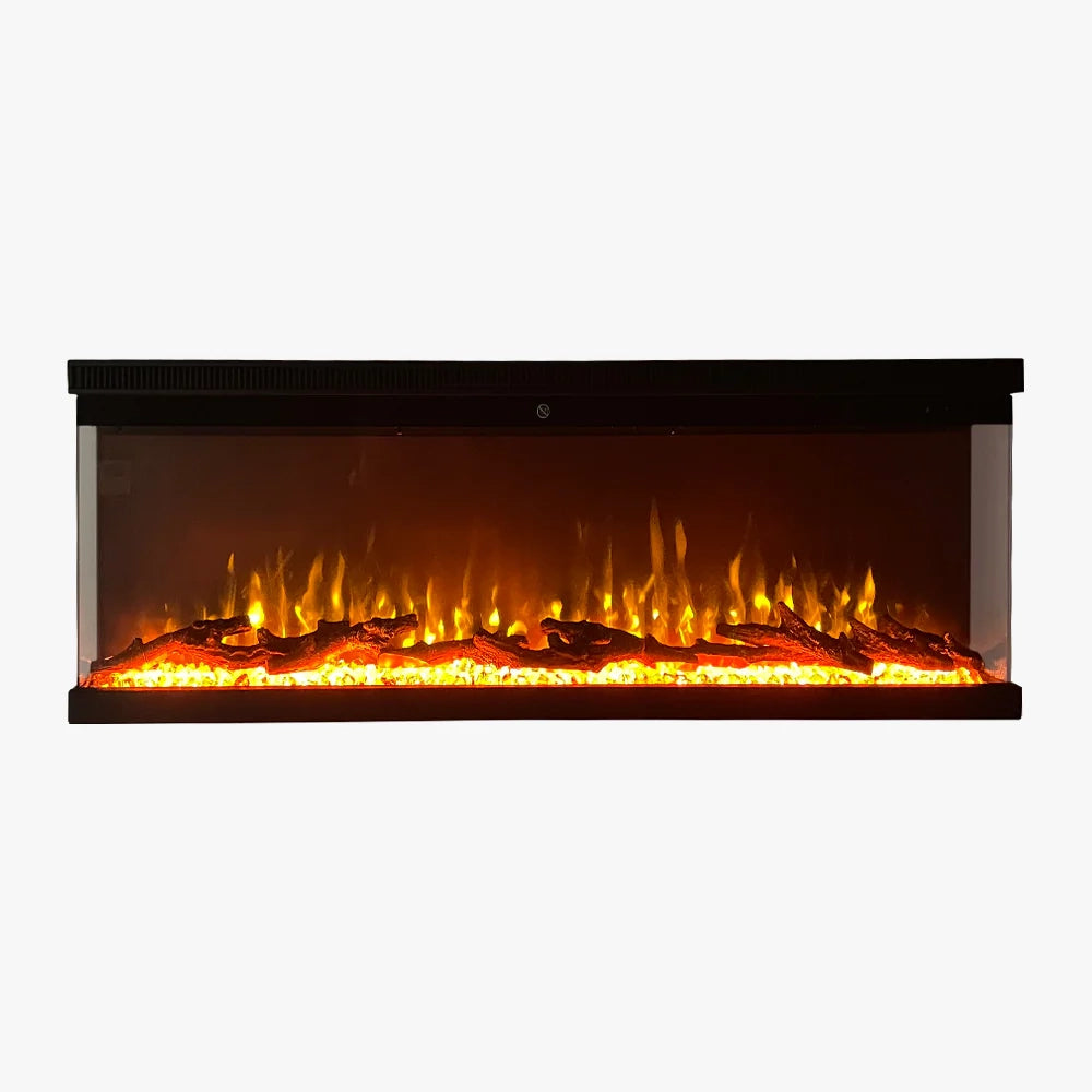 Camino elettrico da parete caminetto a incasso 3 Lati BOSTON100 L101,6 x P20 x H44