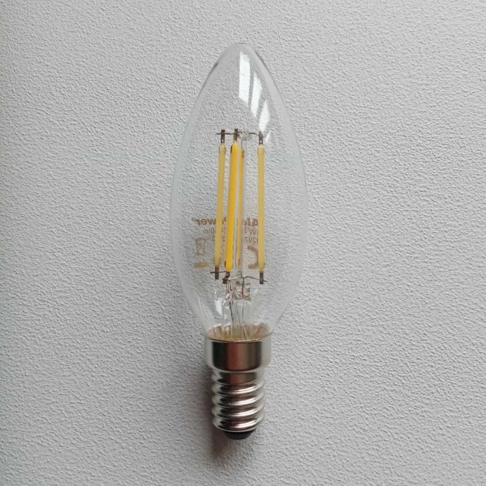 Alca power c35 6w 220v 650lm 4000k e14 lampada oliva a filamento dimmerabile a led