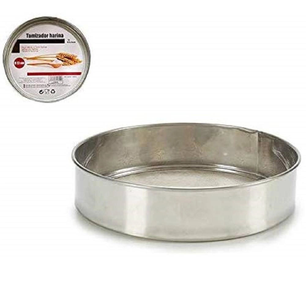 Trade Shop - Setaccio A Tamburo Farina 19cm Rotondo Acciaio Colino Passino Filtra Cucina Dolc -