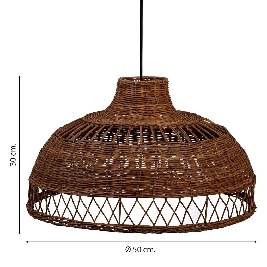 Plafoniera in rattan marrone 50x50x30h cm