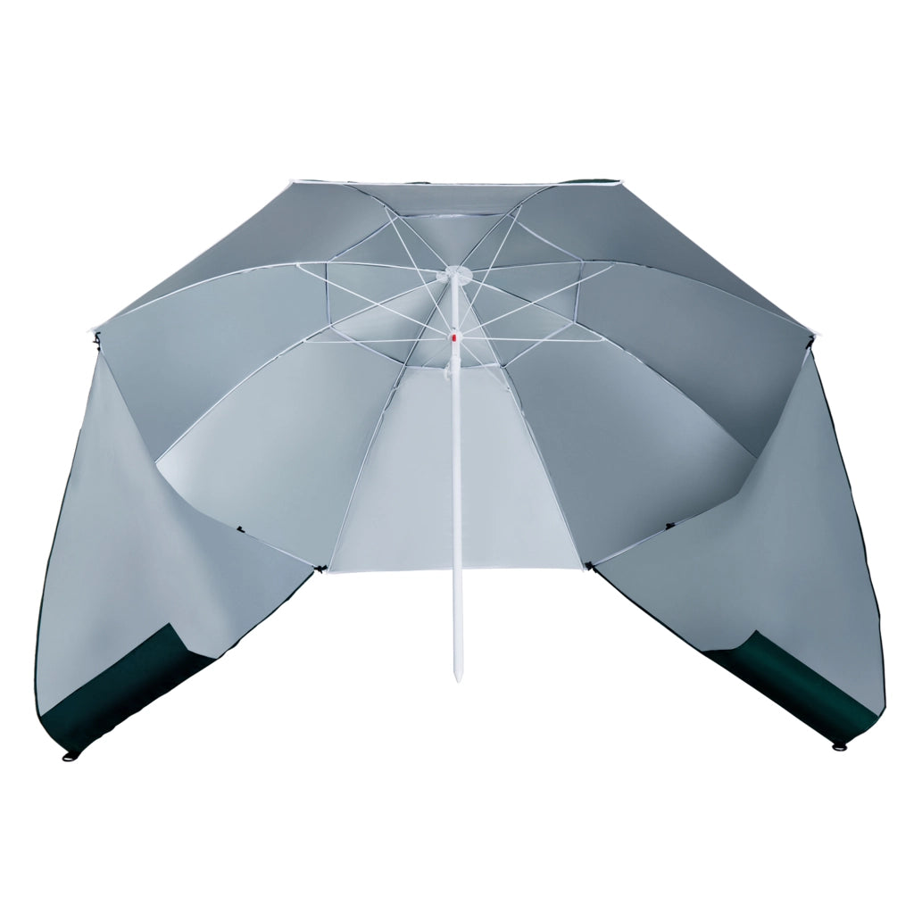 Ombrellone da Giardino 2 in 1 con 2 Pannelli Laterali ¨C Zephmum ¨C Verde ?210x222cm