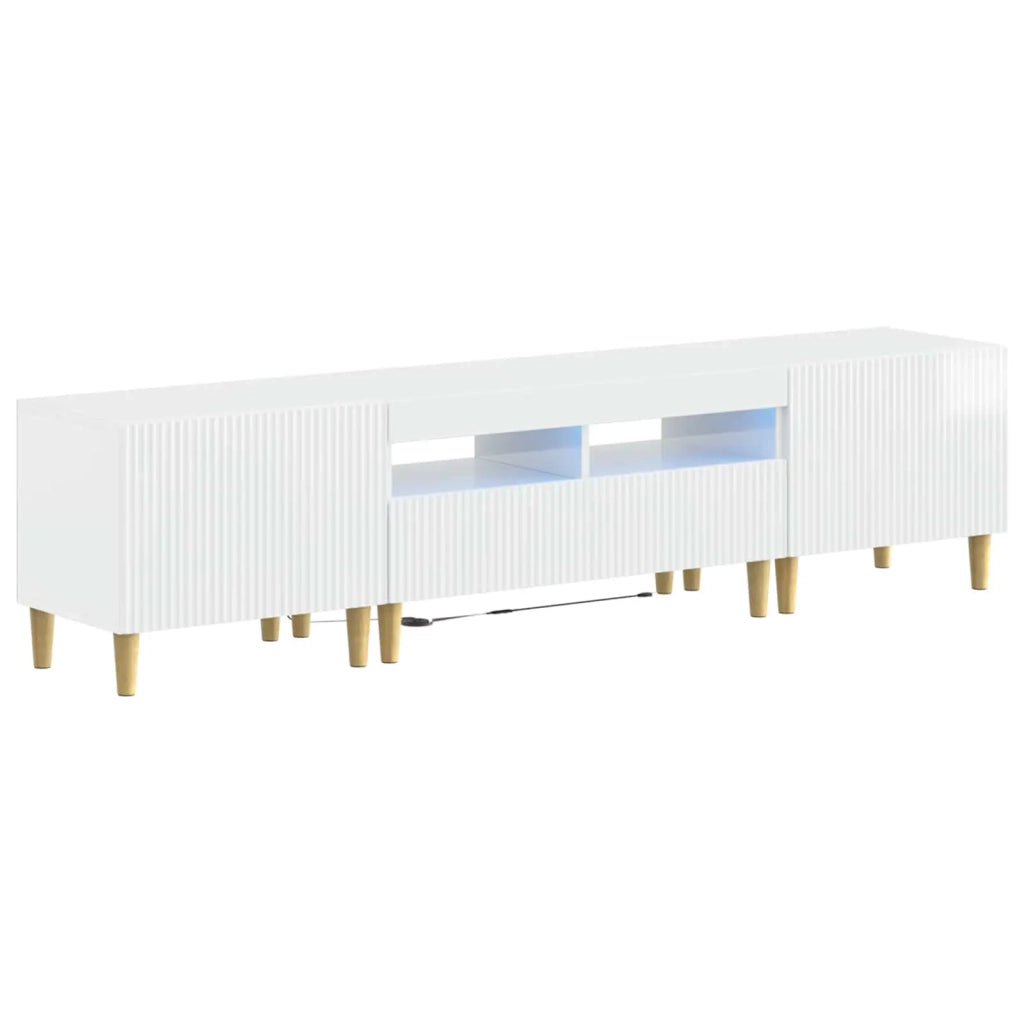 Mobile TV LED a 5 pezzi Bianco Lucido Legno ingegnerizzato 3416601