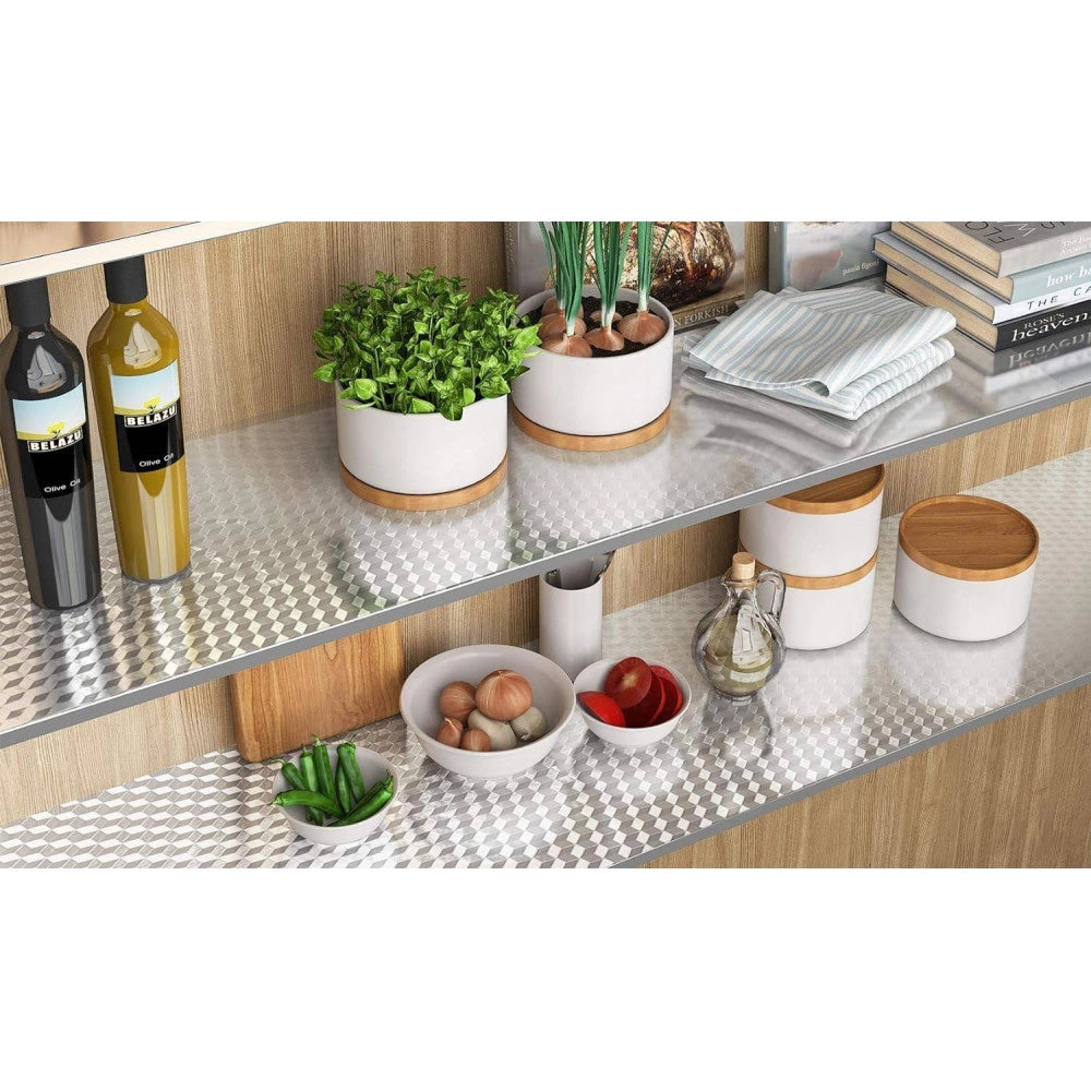 Trade Shop - Pellicola Protettiva Adesiva Per Cucina Foglio Carta Alluminio Impermeabile 40x2 -