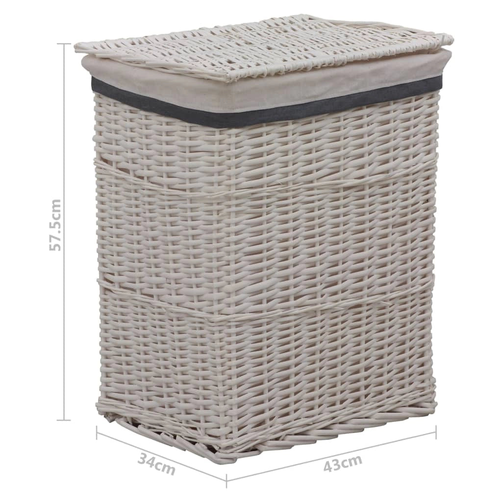 Cesto portabiancheria 43 x 34 x 57,5 ​​cm salice bianco 02_0006175