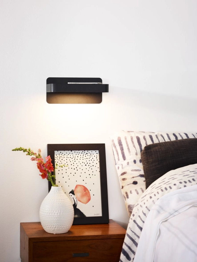 Applique Lucide Atkin LED 5W 2700K metallo nero/bianco