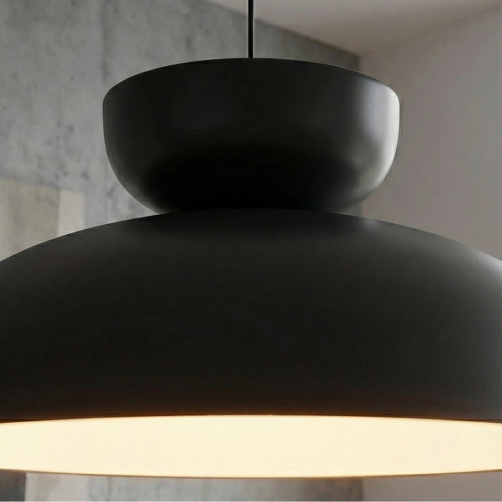 Lampada a sospensione Mega in acciaio nero opaco