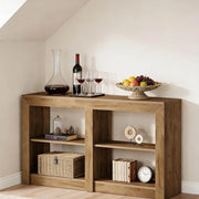 Tavolo consolle a 3 livelli in MDF marrone 150 x 35 x 85 cm