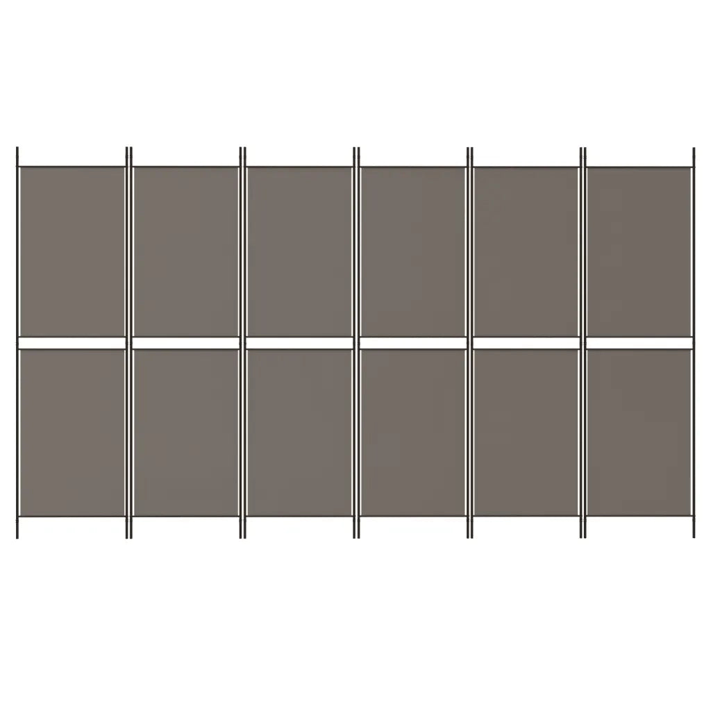 Divisorio a 6 Pannelli Antracite 300x200 cm Tessuto cod mxl 73029