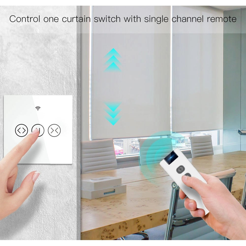Telecomando Wireless RF 433MHz per Tende e Tapparelle Elettriche, 3 Tasti Per 1 Scena, APP Tuya/Smart Life, Alimentazione a Batteria LR23A (Esclusa), Design Compatto 109x36mm  SH1901