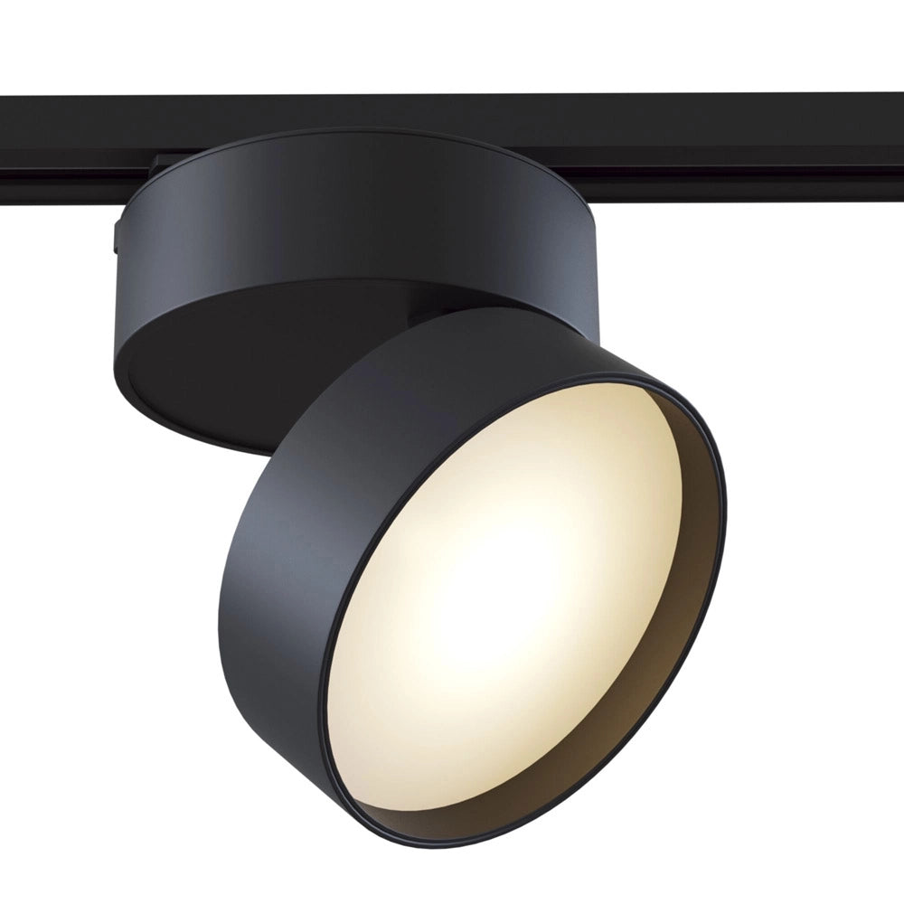 Faretto Per Binario Tondo Onda In Metallo 18W Nero 1 Luce Naturale
