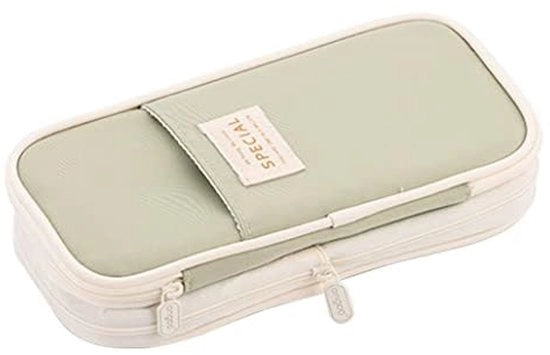 Etui in canapa, organizzatore per scuola, scala di dimensioni, accessorio per studenti e scolari (verde chiaro)