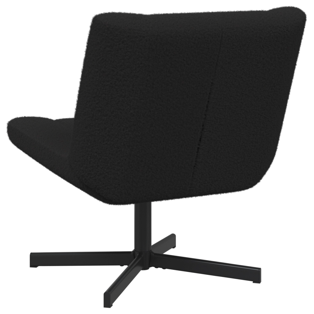 Poltrona Accent Nera Tessuto, Metallo Media Girevole