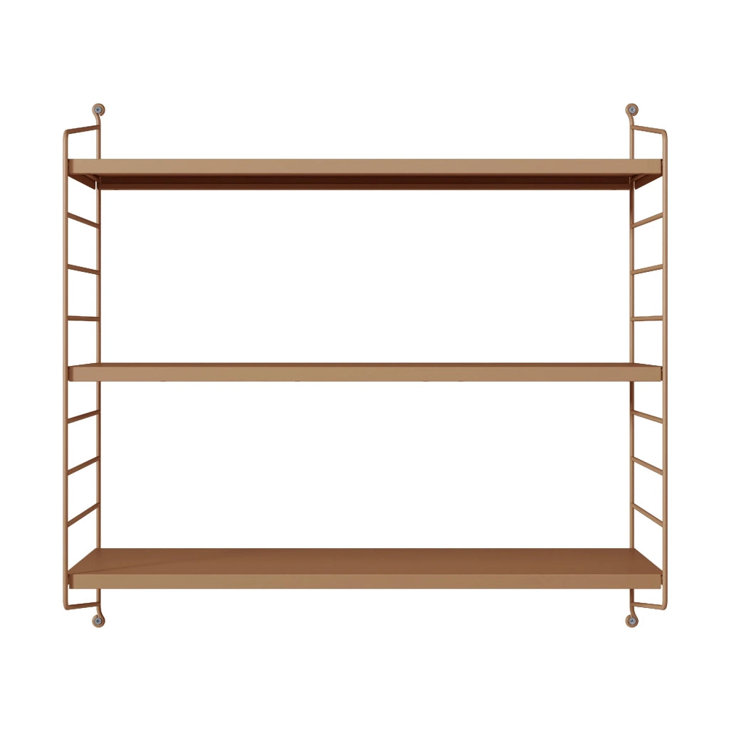 Mensola da parete regolabile a 3 livelli 50 x 60 x 15 cm marrone chiaro opaco 03_0007057
