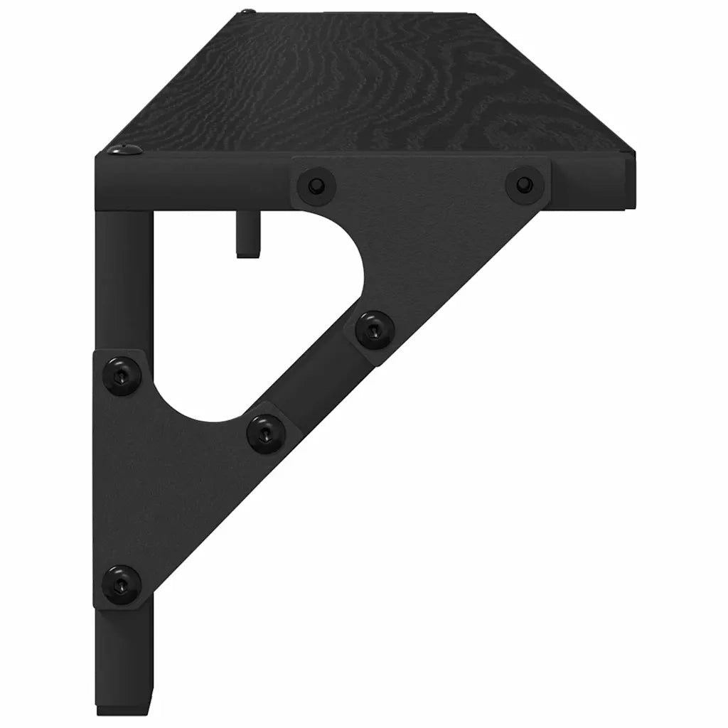 2 pz Scaffali da Parete | Mensola sospesa Rovere Nero 80 x 15 x 15,5 cm