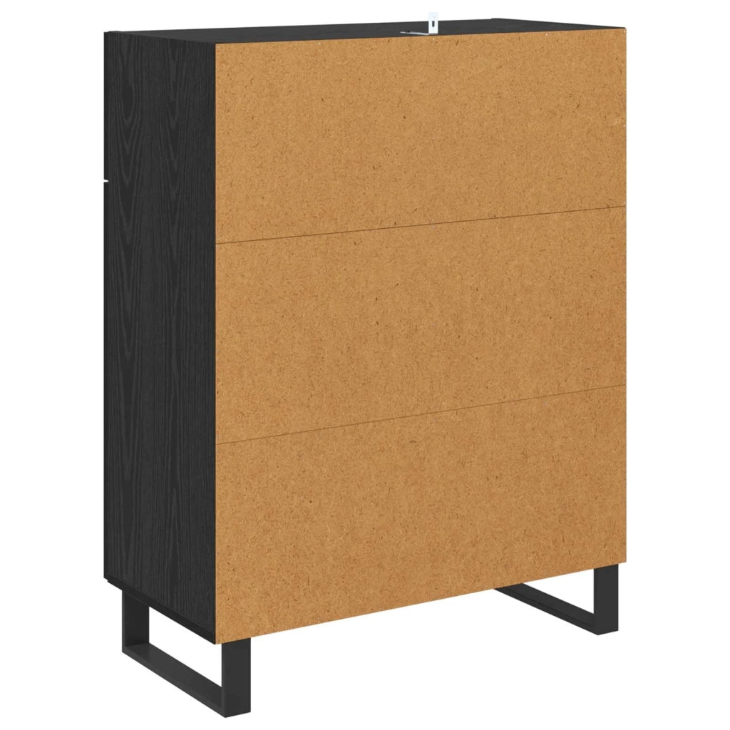 Credenza | Madia | Buffet da pranzo | Armadio da pranzo Rovere Nero 69,5 x 34 x 90 cm Legno multistrato