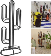 Sostegno per Capsule di Caffè a Forma di Cactus - Organizzatore per Capsule di Caffè - Supporto per Capsule di Caffè in Acciaio Nero - Stand per Capsule di Caffè - 48 Capsule di Caffè - Dispenser per Capsule di Caffè in Casa.