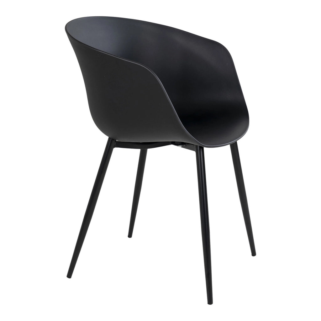 Set di 2 Sedie Roda, Nero, Plastica, 56x55x78 cm