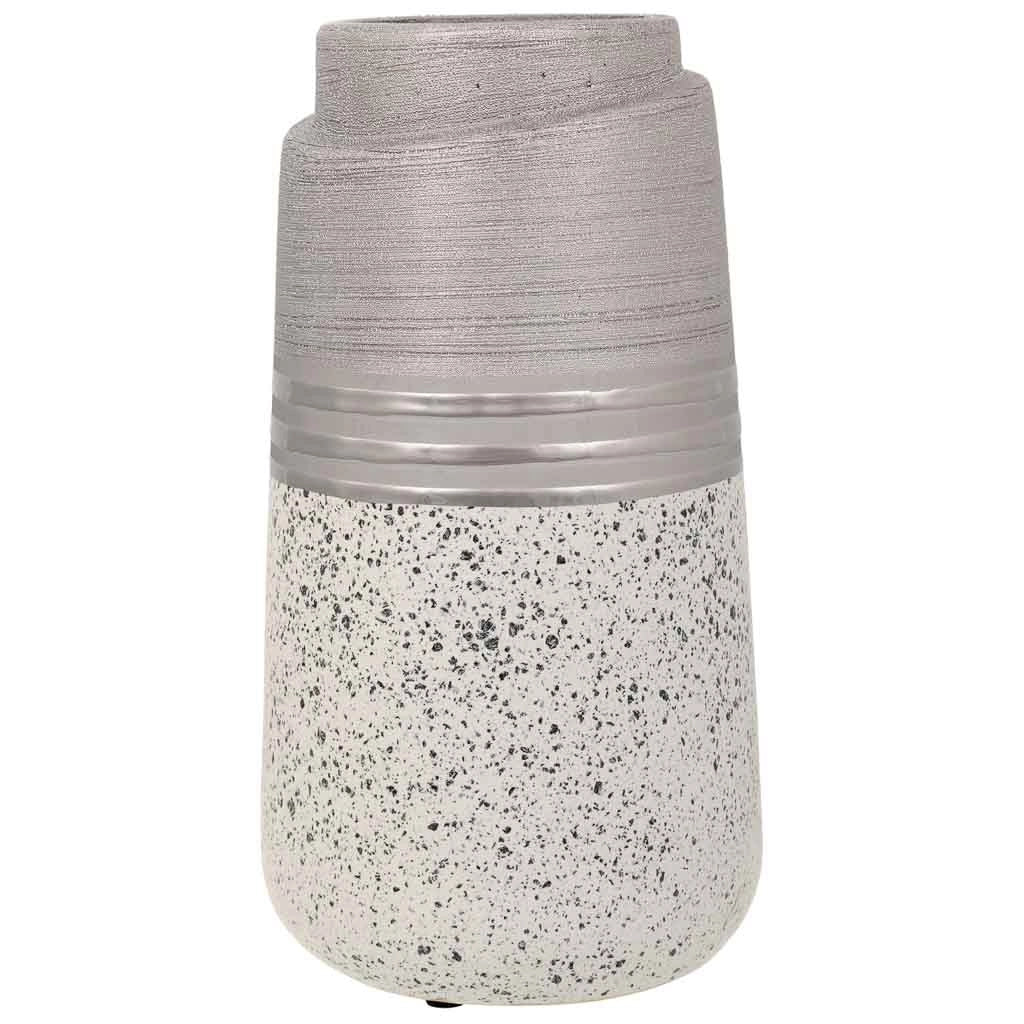 Vaso in ceramica argento 13x13x24,5h