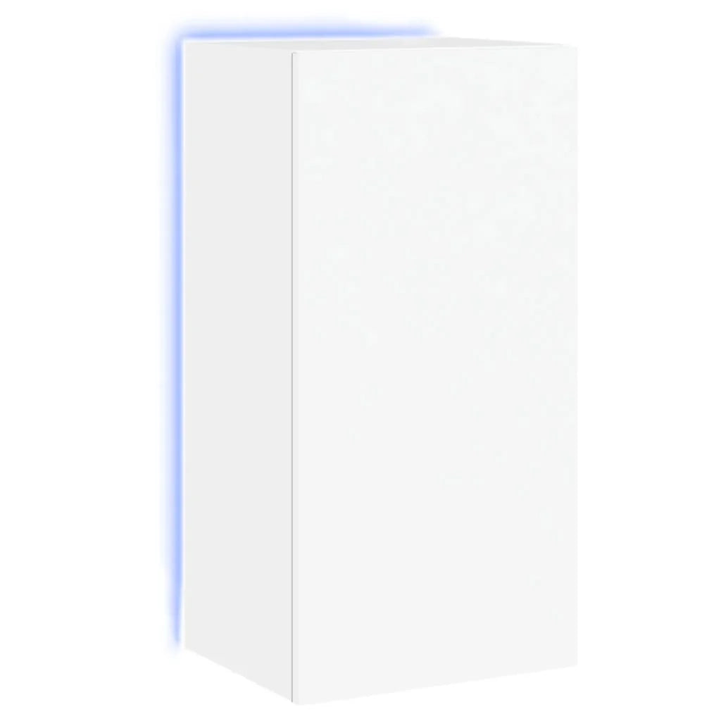 Mobile TV multimediale mensola TV credenza mobile TV sala da pranzo soggiorno camera da letto montaggio a parete con luci LED 40,5 x 35 x 80 cm bianco 02_0027886