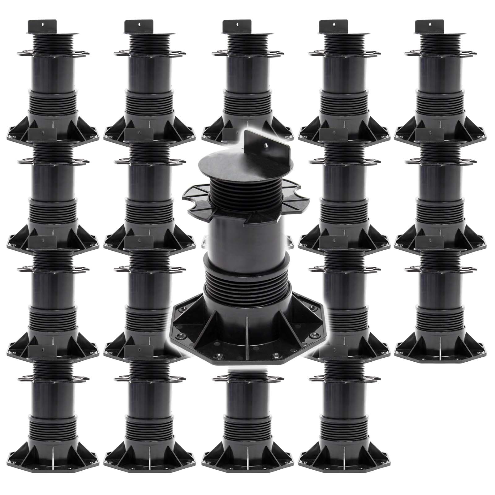 Set 20 supporti per pavimenti galleggianti Altezza regolabile 140-210mm Max 2700 kg Piedini per decking
