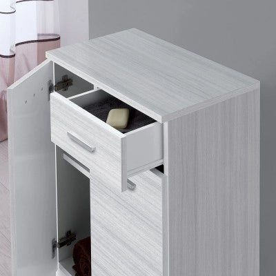 Base multiuso 60x34 cm grigio con 2 ante e cassetto scorrevole Desya