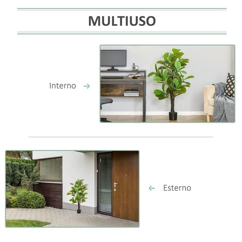 PIANTA FICUS ARTIFICIALE 130CM PER INTERNI ED ESTERNI CON 78 FOGLIE