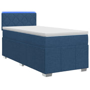Letto box spring con materasso Blu 90 x 200 cm Tessuto 3452599