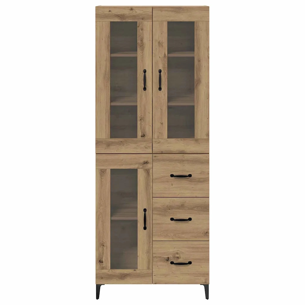 Credenza con Cassetto-Buffet-Armadio da cucina Rovere artigianale 69,5 x 34 x 180 cm 189173