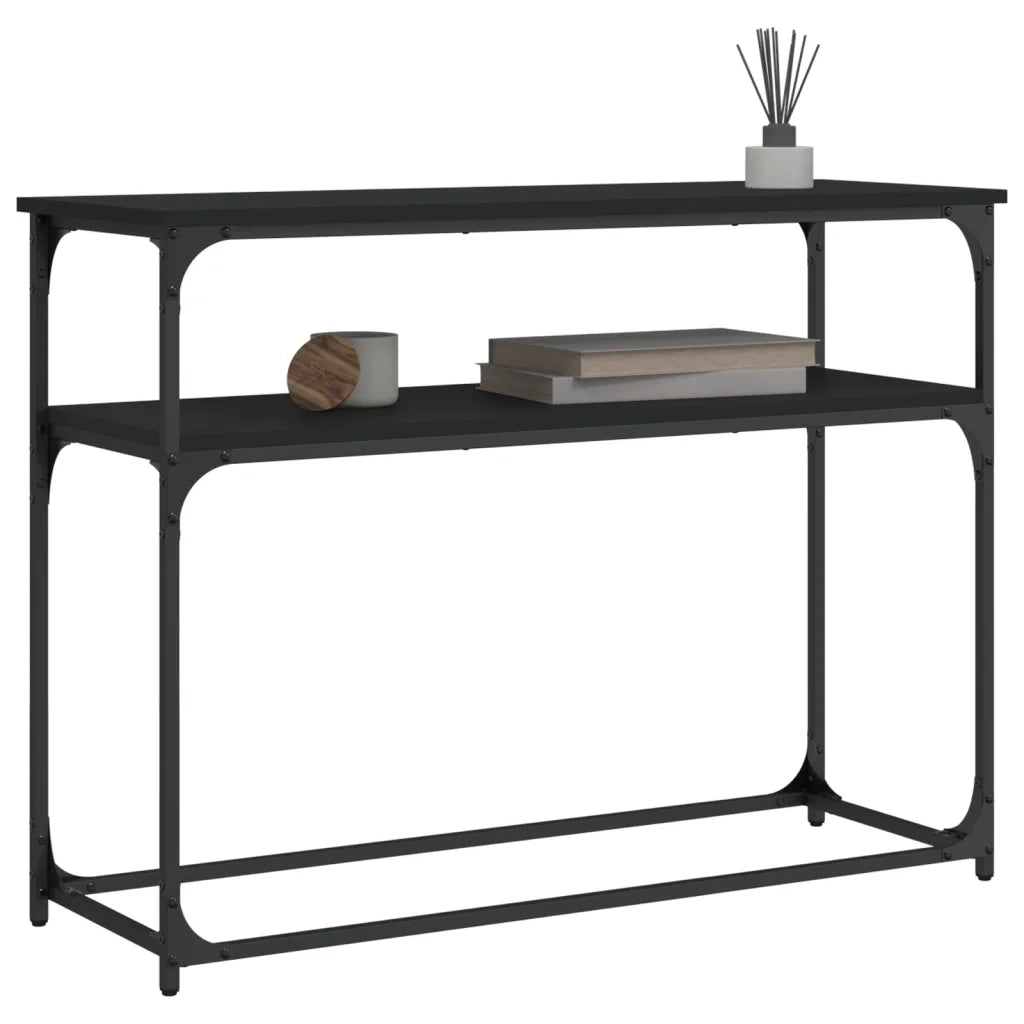 Tavolino Consolle | Tavolo d'Ingresso Nero 100x35,5x75 cm in Legno Multistrato