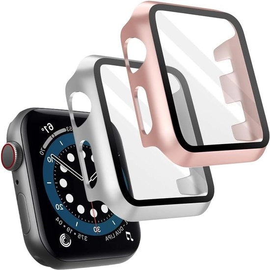 Copri-schermo per Apple Watch 42 mm - Vetro resistente - Protezione totale - Cappa rigida - Display HD Clear in cristallo - Rosso oro