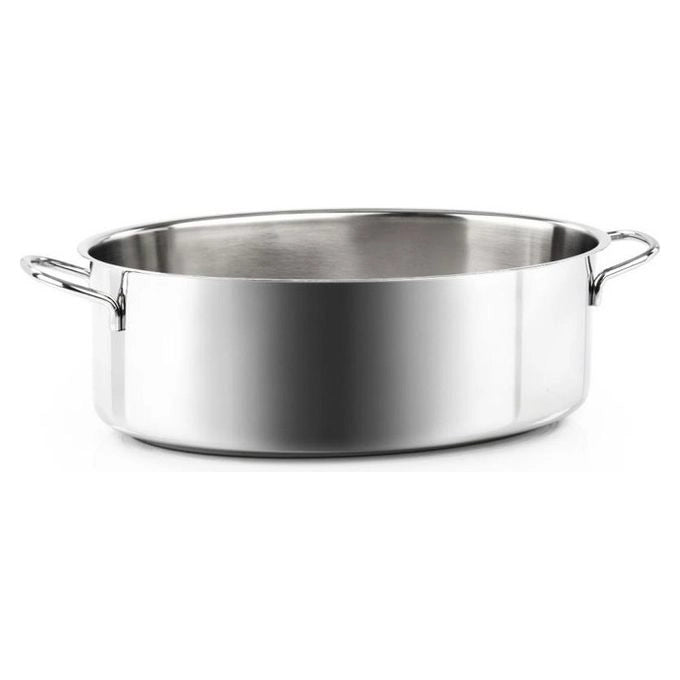 Barazzoni 266117000 Bonita Casseruola Ovale 2 Manici 32 cm Capacita' 5,5 L Acciaio Inox Termoradiante per Tutte le Fonti di Calore incluso Induzione colore Acciaio inox