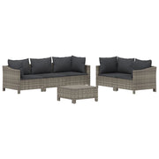 Set di mobili da giardino mobili da esterno 6 pezzi con cuscini resina intrecciata grigia 02_0016794