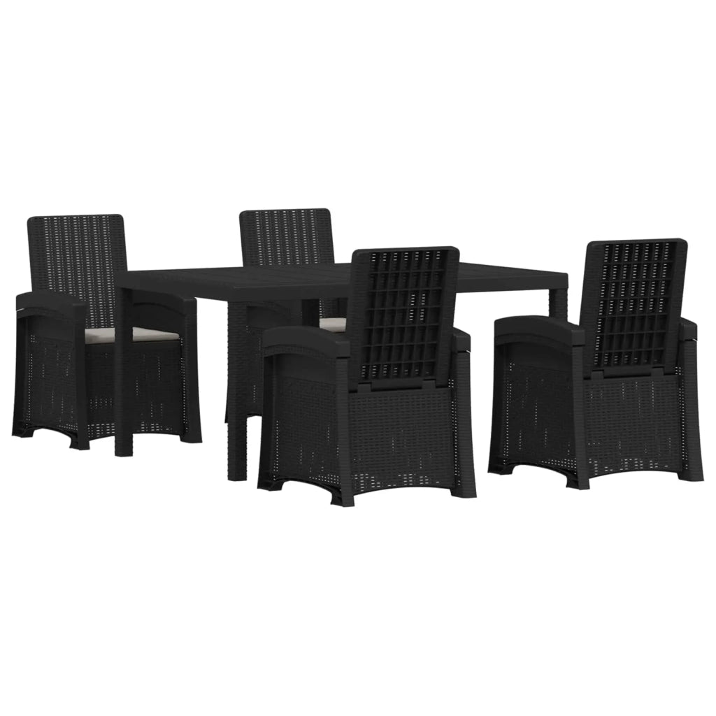 Set da Pranzo per Giardino 5 pz Antracite e Grigio chiaro PP 3430122