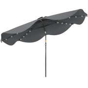 Ombrellone da giardino con luci LED solari ¨C zephmum ¨C grigio ?292x254 cm