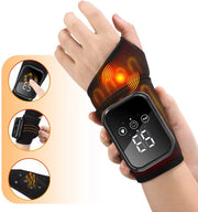 Polsband elettrotermico con terapia di calore, pulsio con riscaldamento e vibrazione, dispositivo per massaggi mani, dispositivo per massaggi articolazioni mani, pulsio trillante e riscaldante (nero).