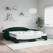 Divano Letto Estraibile Materassi Verde Scuro 100x200 Velluto