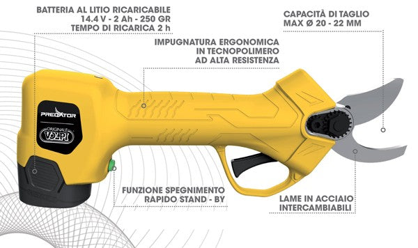 Forbice da pota elettronica predator 2b lit.14,4/2ah