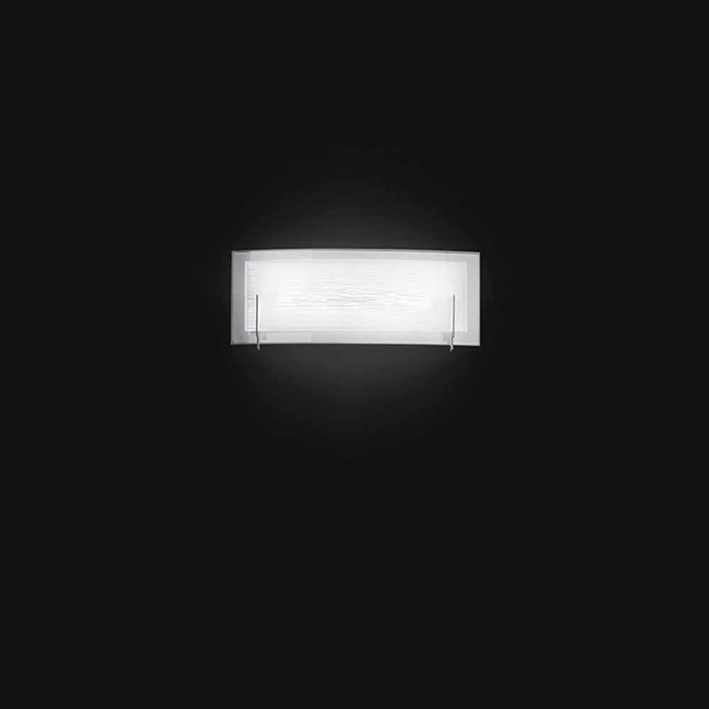 Applique Contemporanea Overlap Metallo Cromo Vetro Led 21W 3000K
