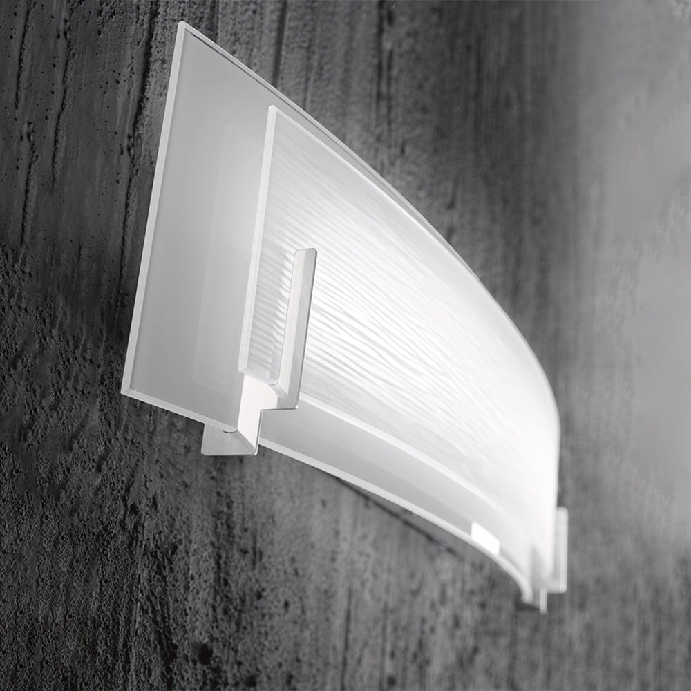 Applique Contemporanea Overlap Metallo Cromo Vetro Led 21W 3000K