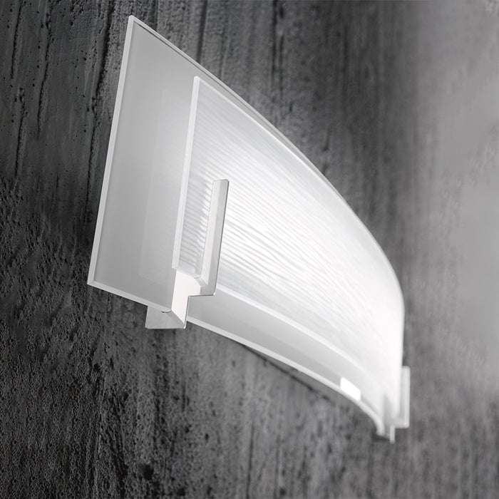 Applique Contemporanea Overlap Metallo Cromo Vetro Led 21W 3000K