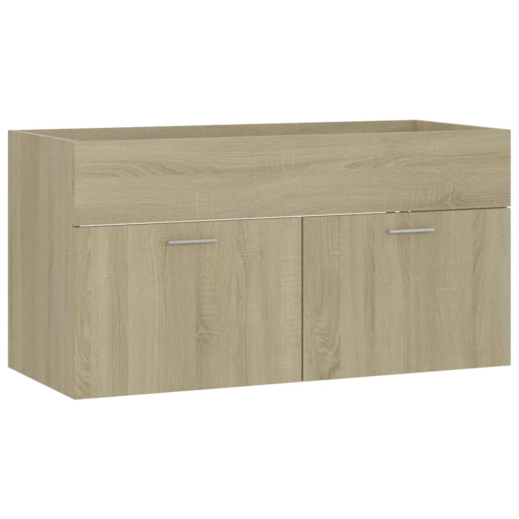 Set Mobili da Bagno 2 pz Rovere Sonoma in Truciolato cod mxl 23458