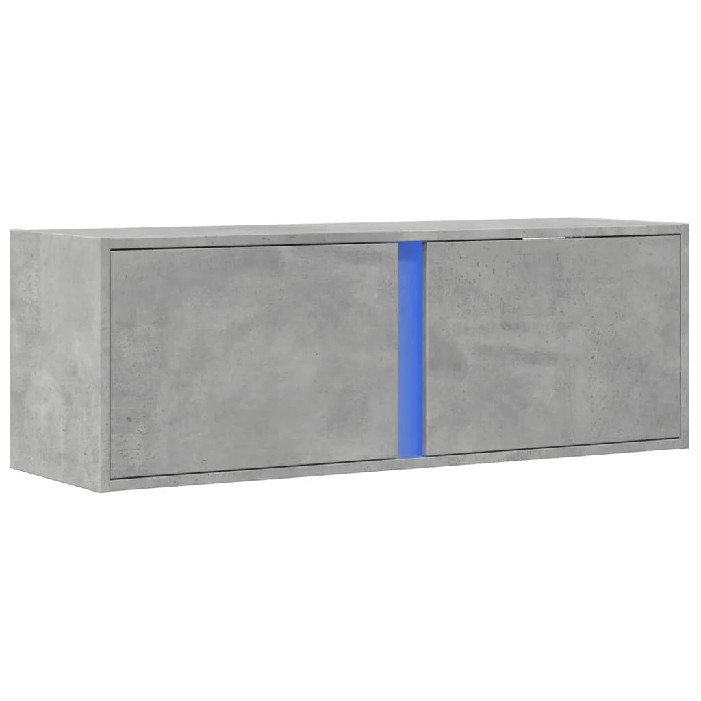 Mobile TV multimediale scaffale TV credenza mobile TV sala da pranzo soggiorno camera da letto montaggio a parete con luci LED 100 x 31 x 35 cm grigio 02_0027840