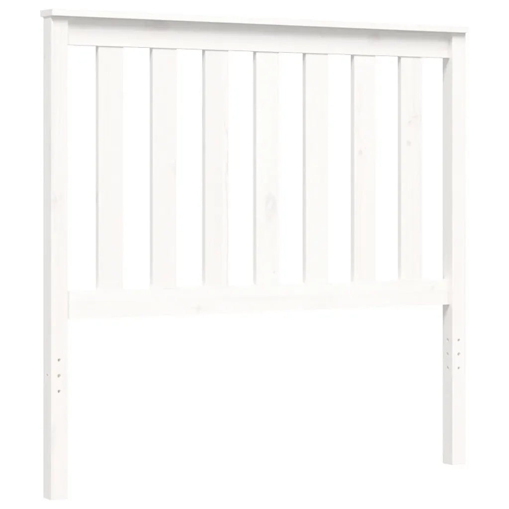 Giroletto con Testiera Bianco 100x200 cm in Legno Massello 3194237