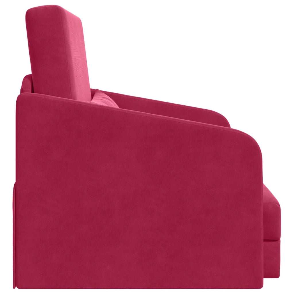 Divano letto Rosso Vino 65 x 80 x 83 cm Velluto 4106651