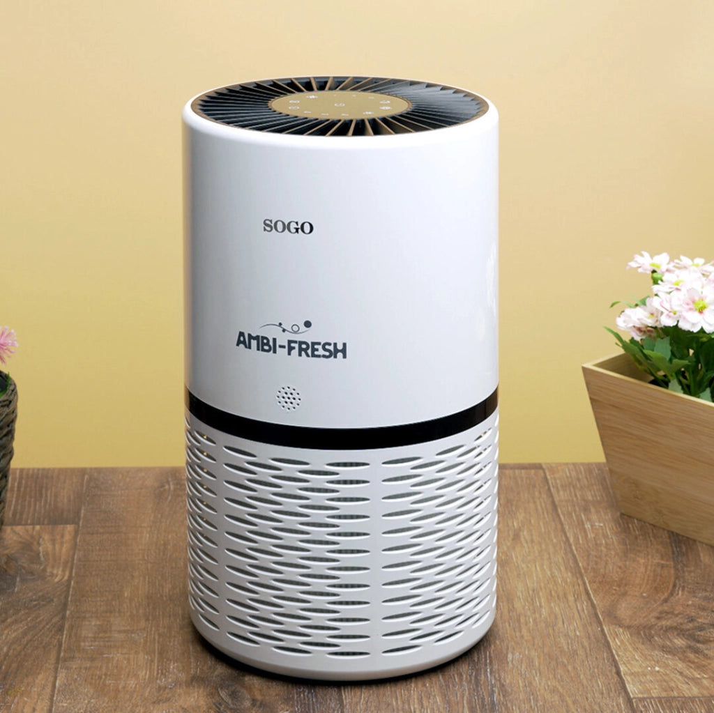 Purificatore aria casa con filtro HEPA H13, sensore qualità aria automatico, 3 velocità silenziose 29dB, copertura 30m² - SOGO
