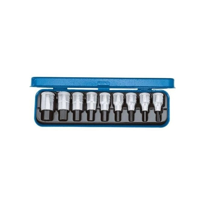 Gedore 6156250 IN 19 PM Set di Chiavi a Bussola 9 Pezzi 1-2'' Acciaio Cromo-Vanadio colore Blu