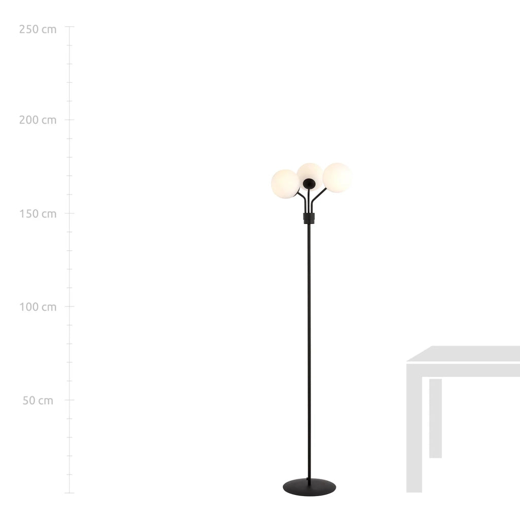 Piantana Moderno Orione Acciaio Nero 3 Luci E14 Ip20