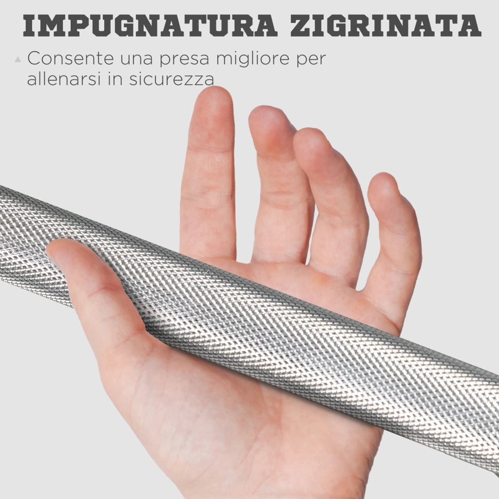 Easycomfort Bilanciere da Squat, Stacchi da Terra e Sollevamenti, per Pesi da Ø2.5 cm da 100kg mx, in Acciaio, Ø2.5x170 cm, Argento